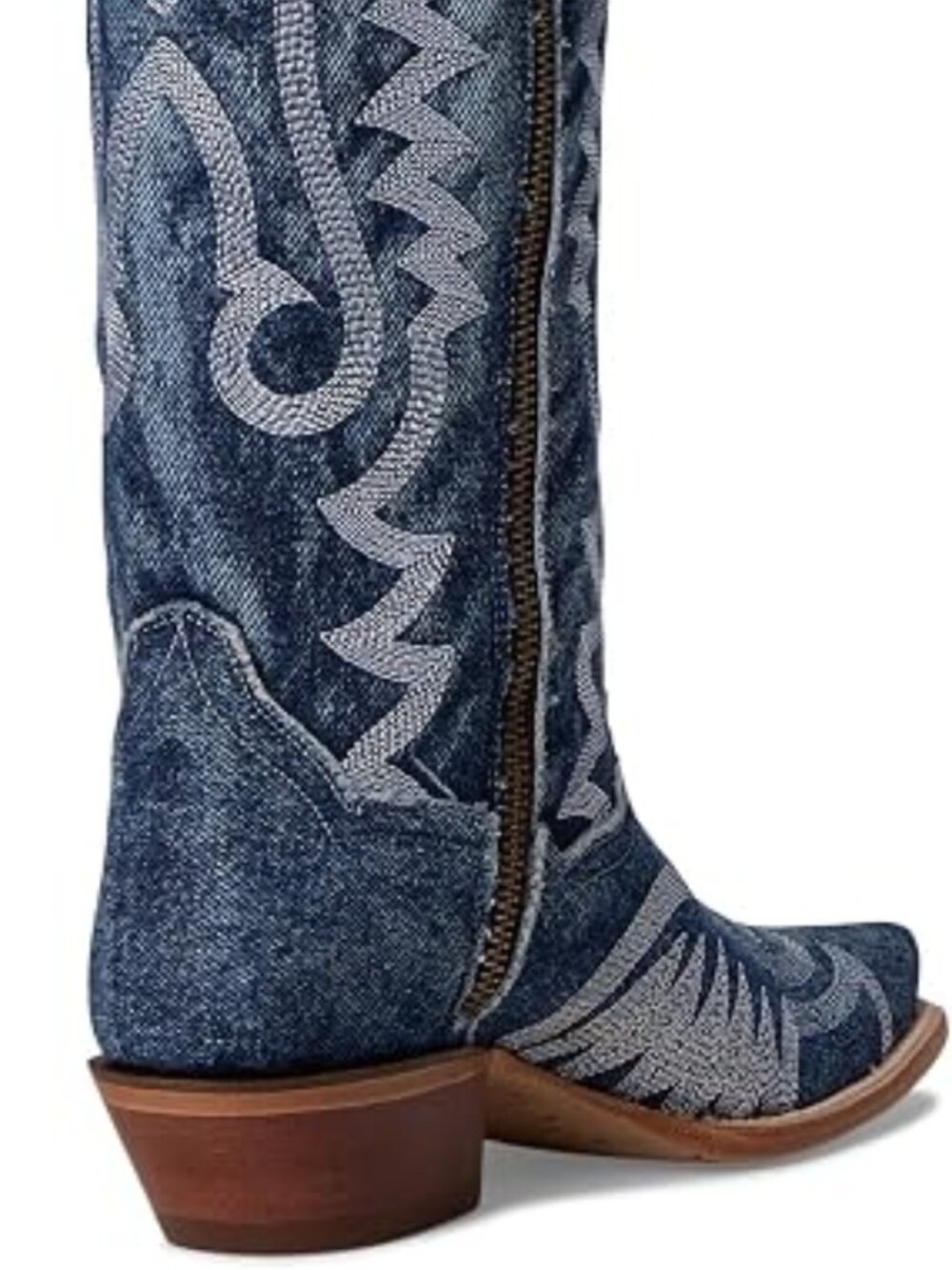 Dan Post Boots Womens Denim Darlin Snip Toe Zippered Casual Boots - Picture 8 of 8